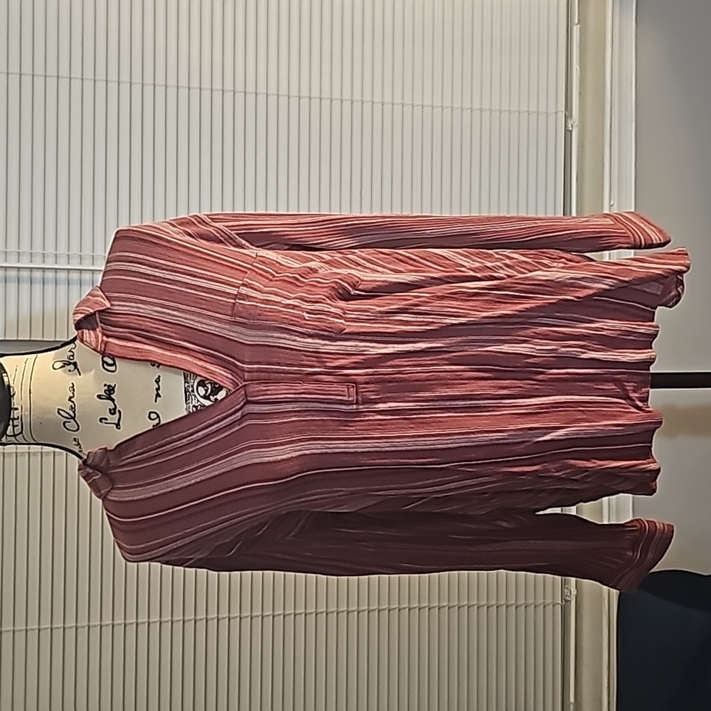 Sonoma Pink/Magenta Striped Pull Over V Neck Tunic XL